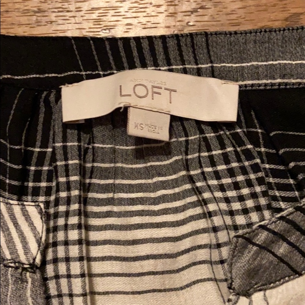 Loft | Black and white plaid Henley blouse - Picture 3 of 5